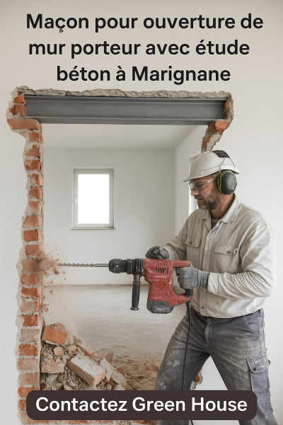 maçon pour ouverture mur porteur pose IPN Marignane Bouches du Rhône