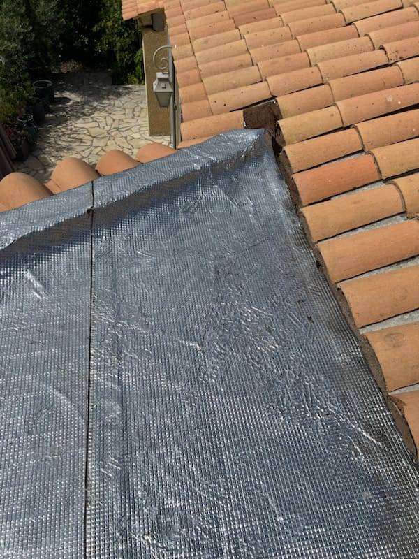 Pose d'une calandrite sur toit