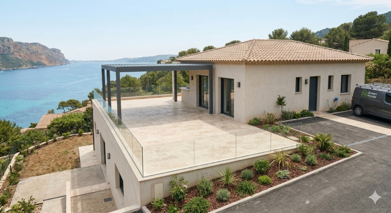 pose pergola bioclimatique cassis - Green House